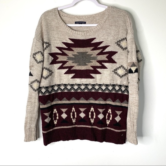 American Eagle Aztec Southwestern Sweater Size S - Picture 1 of 7